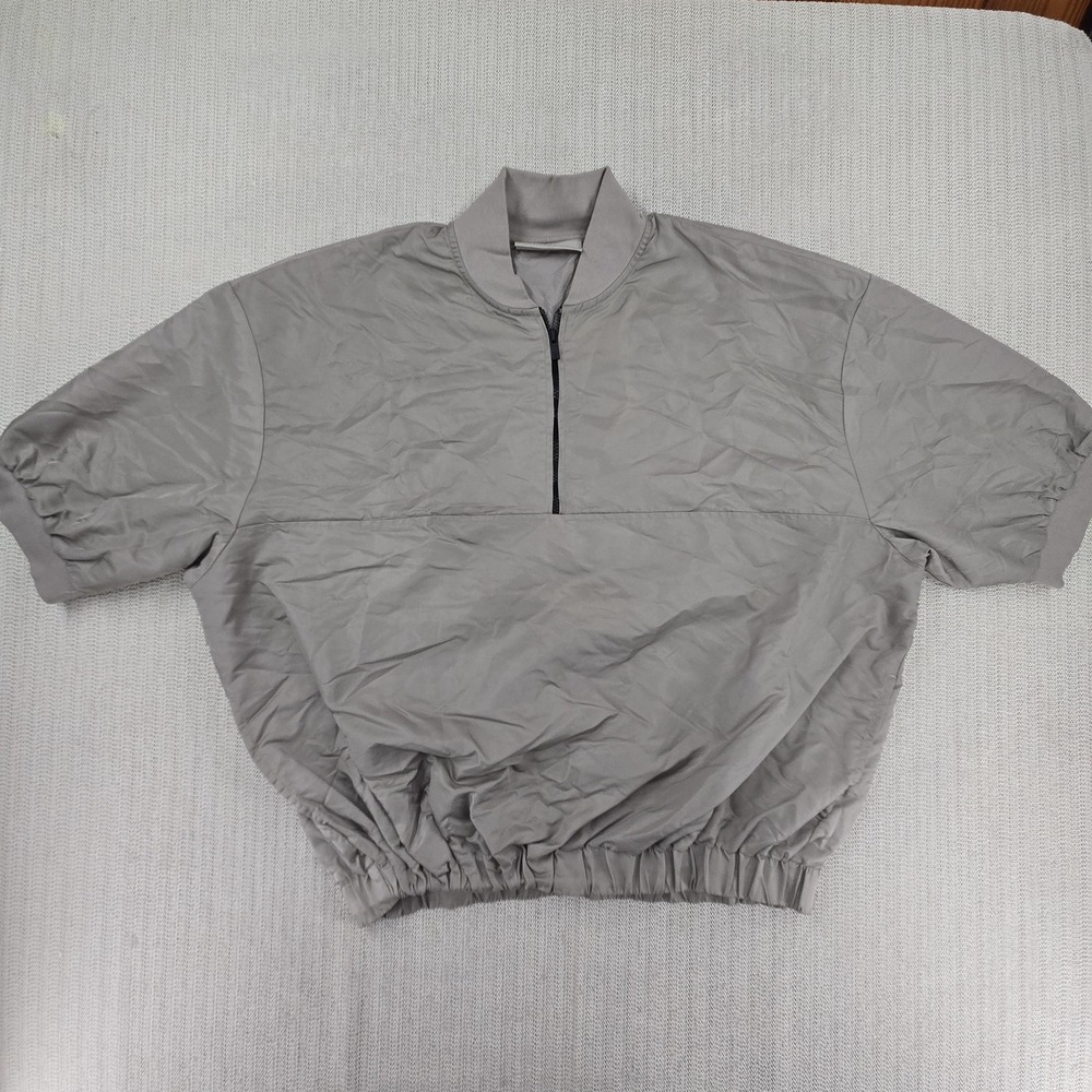 Fear Of God Essentials Jacket Mens XL Gray 1/4 Zip Short Sleeve Windbreaker